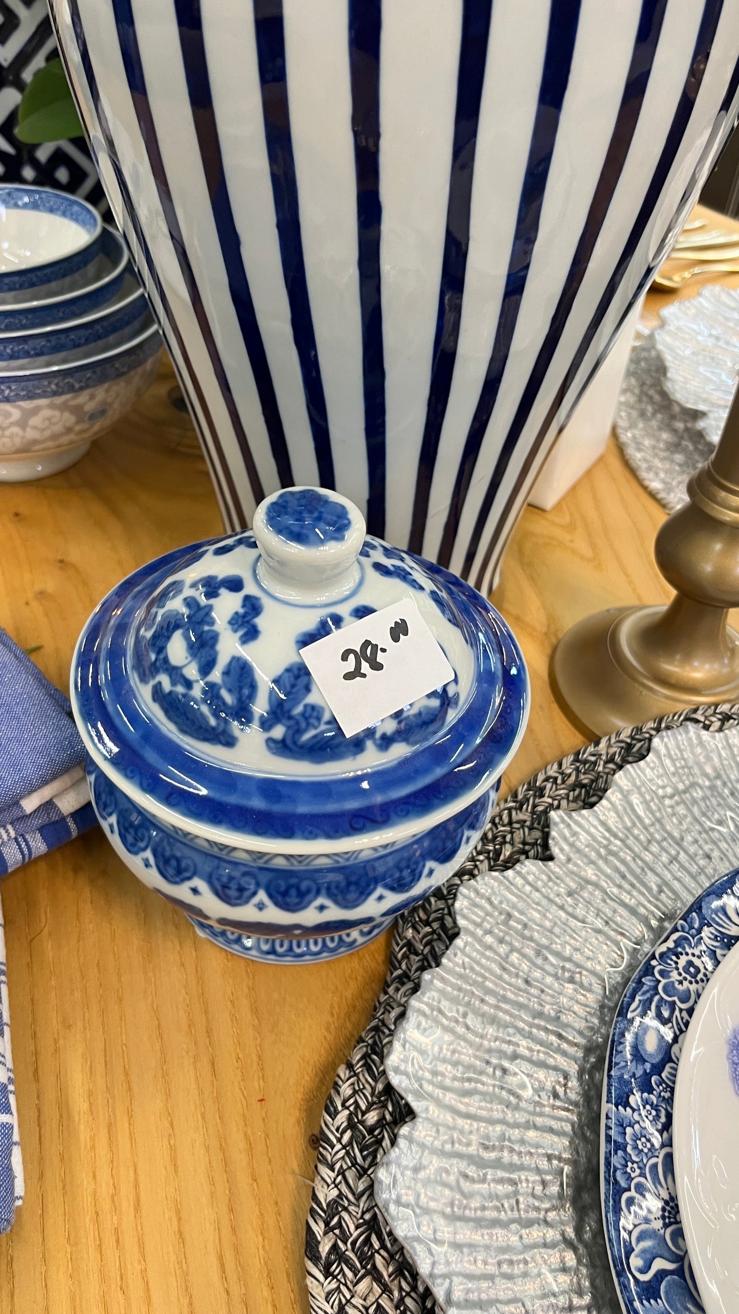 Blue and White Asian Small Bowl Lid