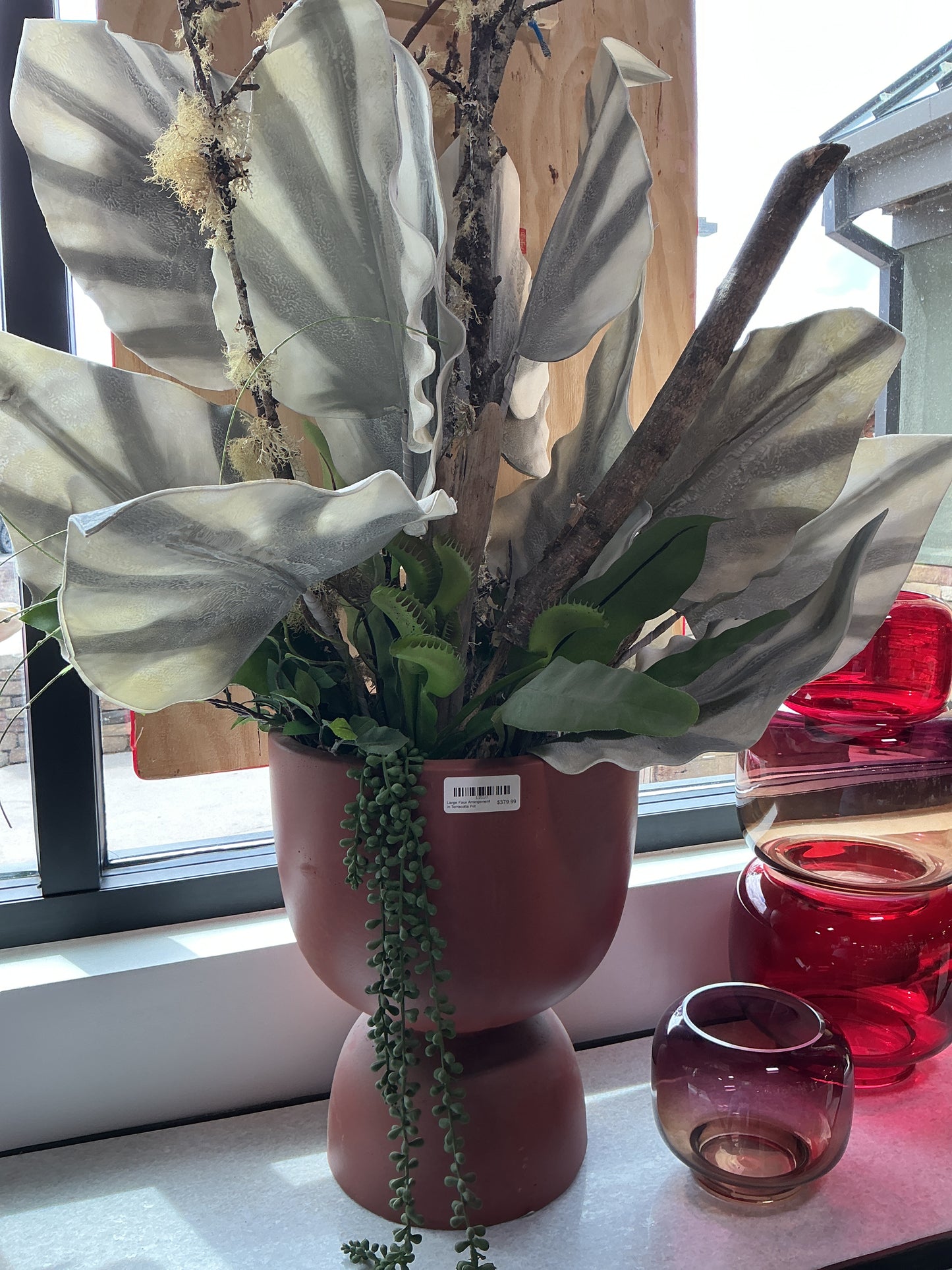 Large Faux arrangement in Terracotta Pot