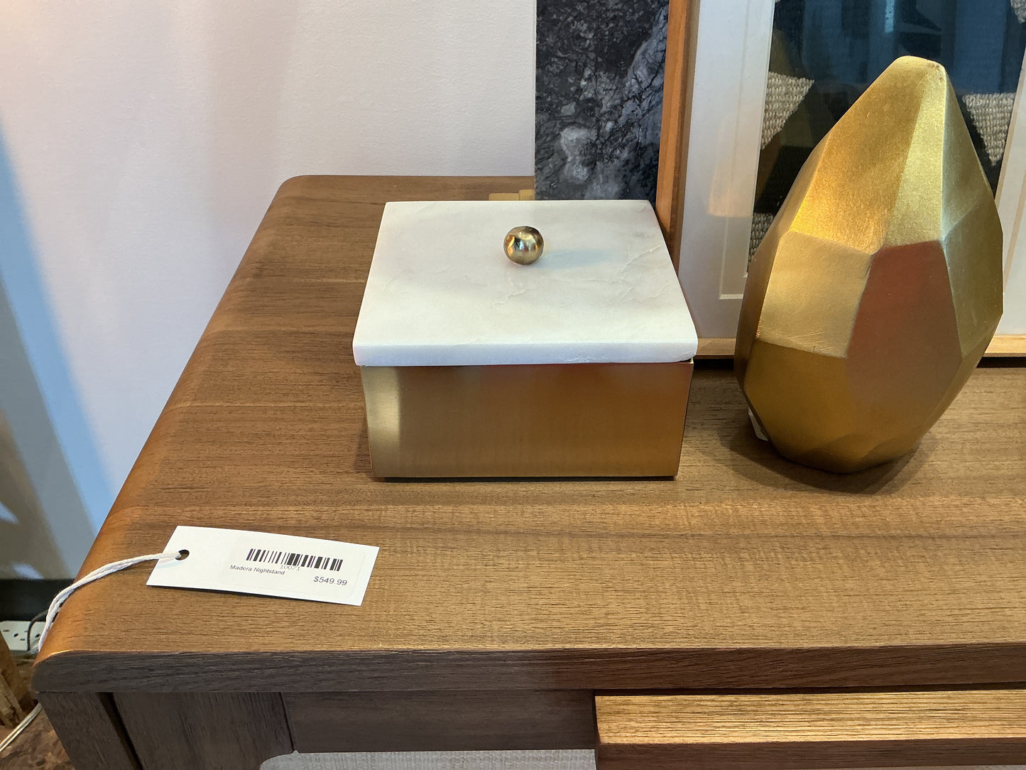 Square Gold Box w/ Marble Lid