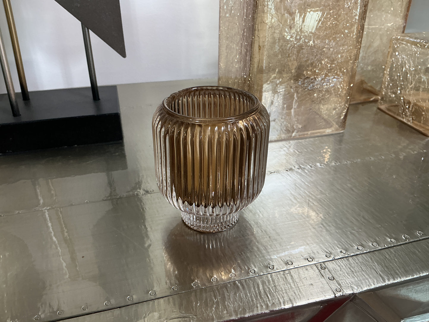 Small Glass Candle Cup Rounded