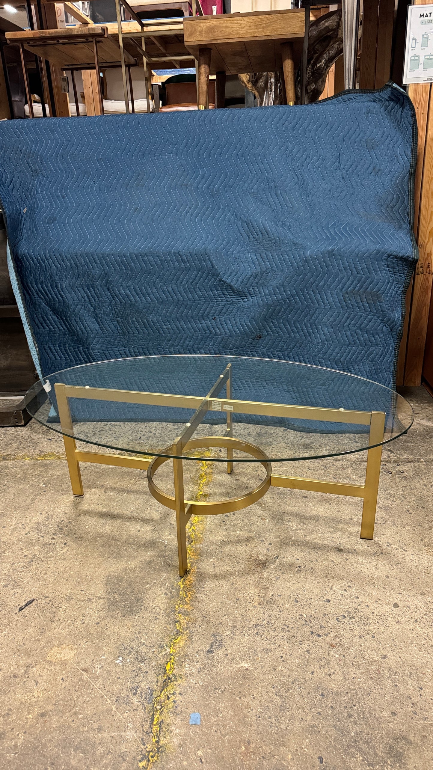 Gold Glass Top Coffee Table