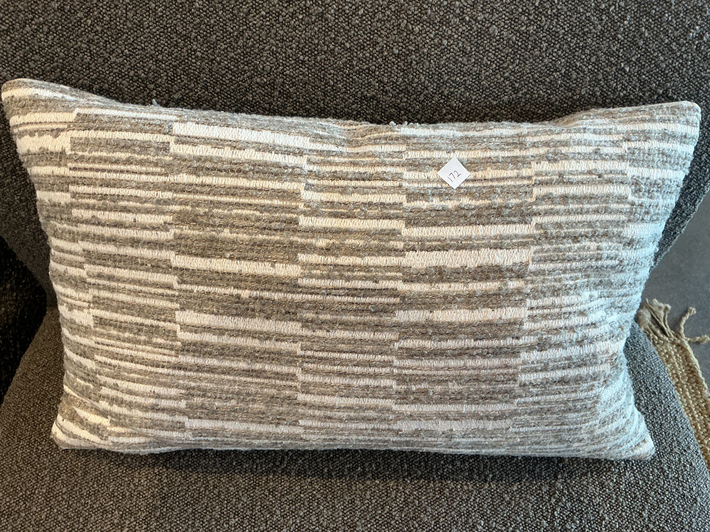 Gray striped pillow