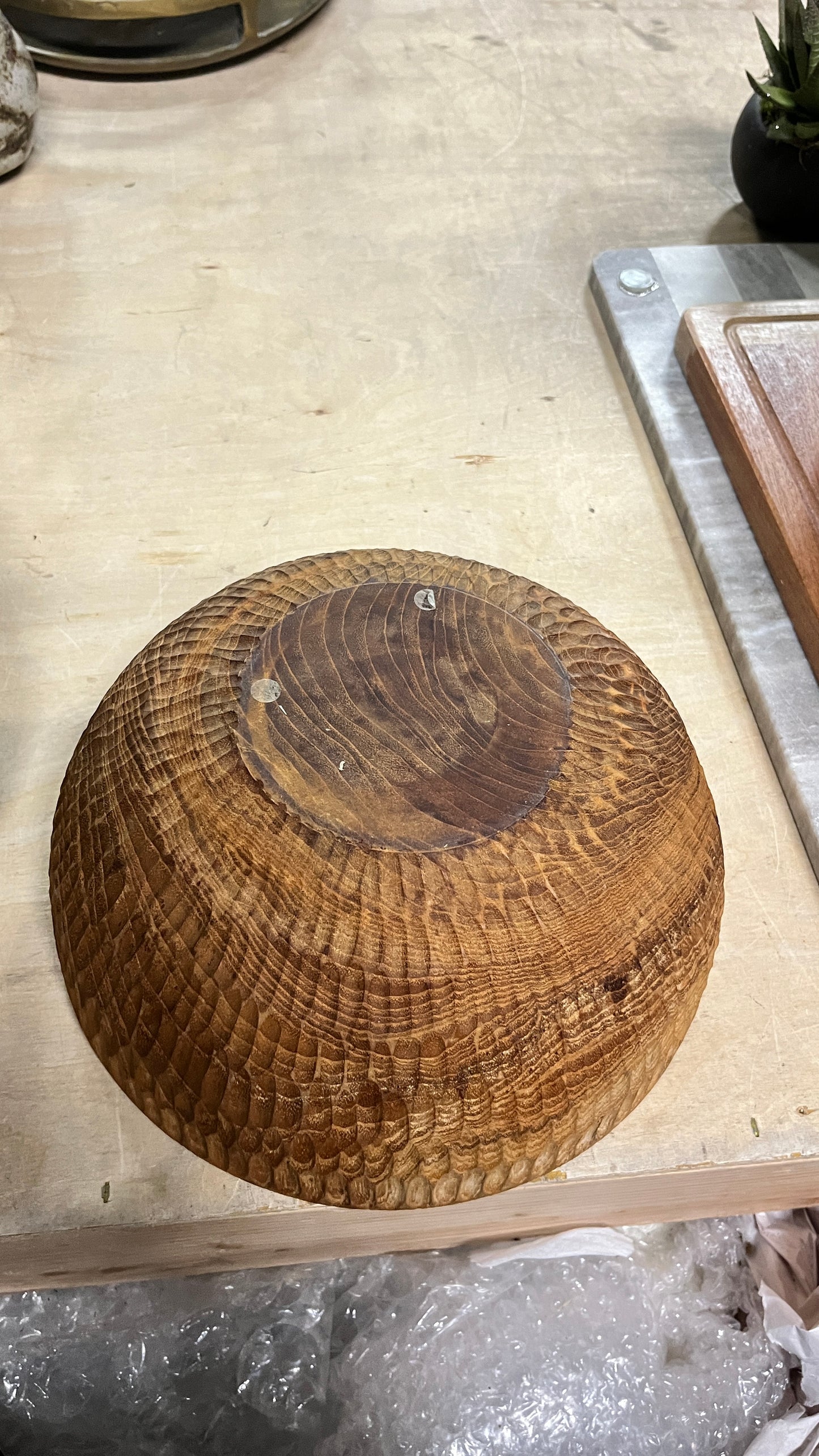 Carved Wooden Large Bowl