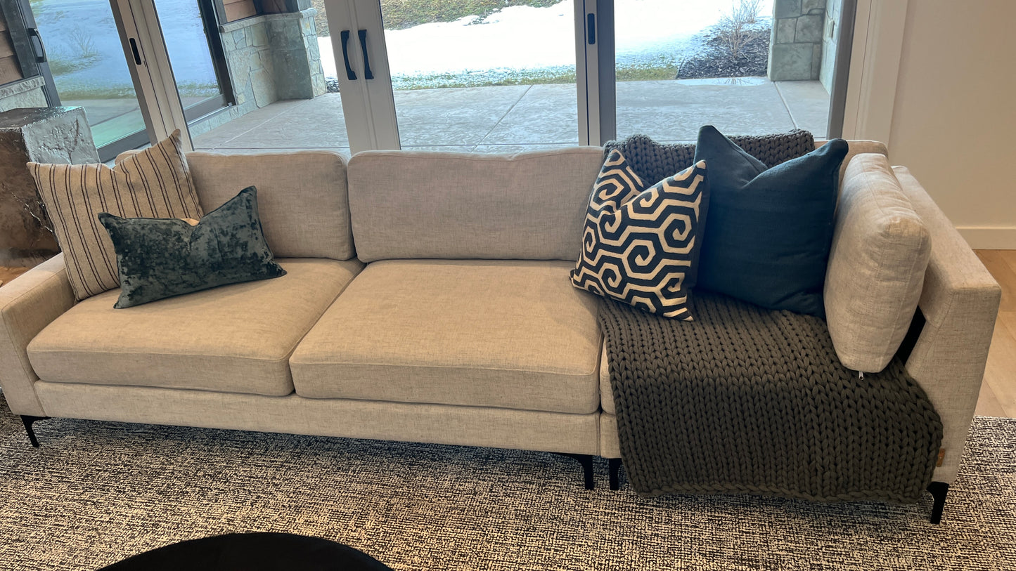 Heather White Grey Sectional