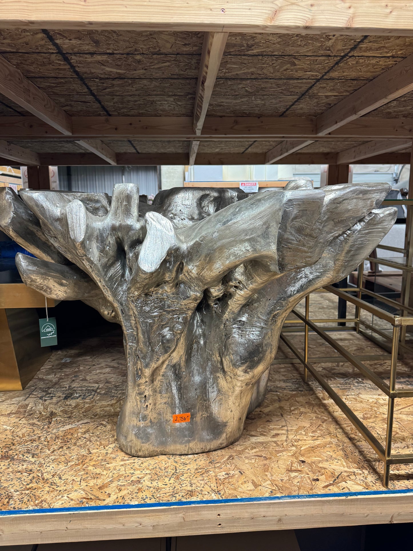 Silver Root Dining Table with Glass Top #27