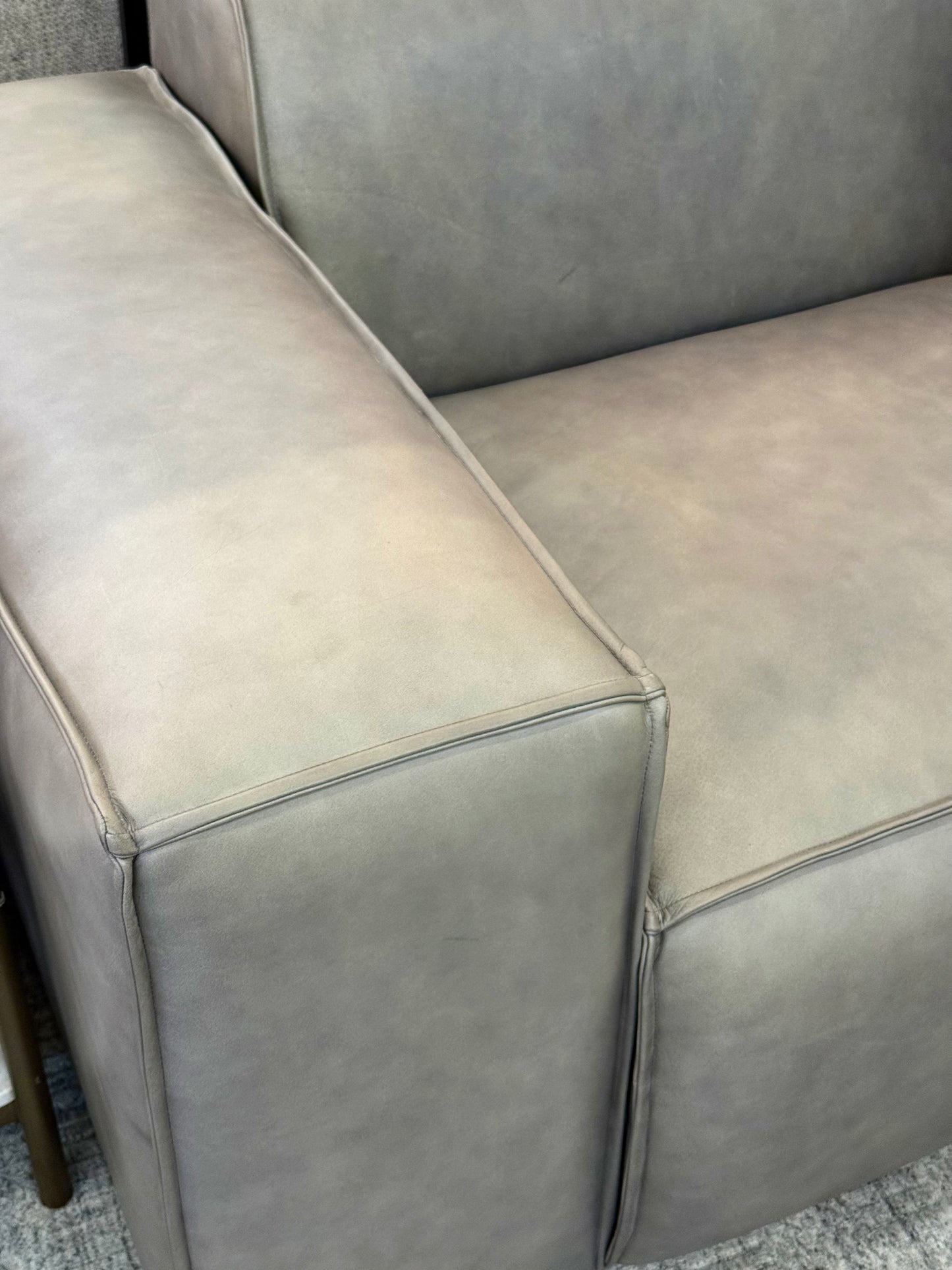 Taupe Leather Sofa