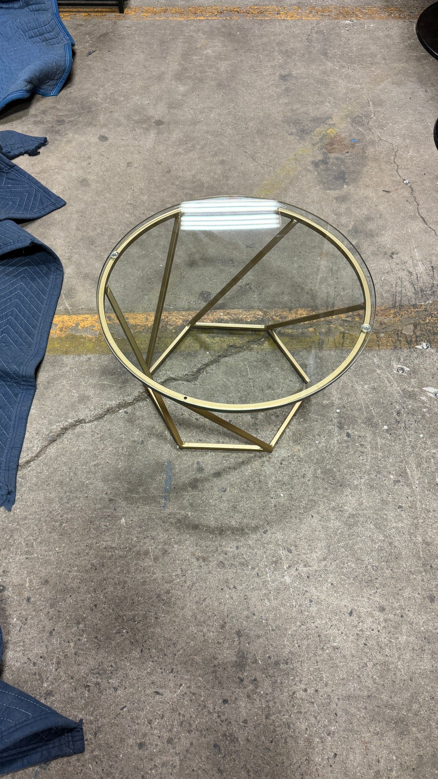 Glass and Gold Small End Table
