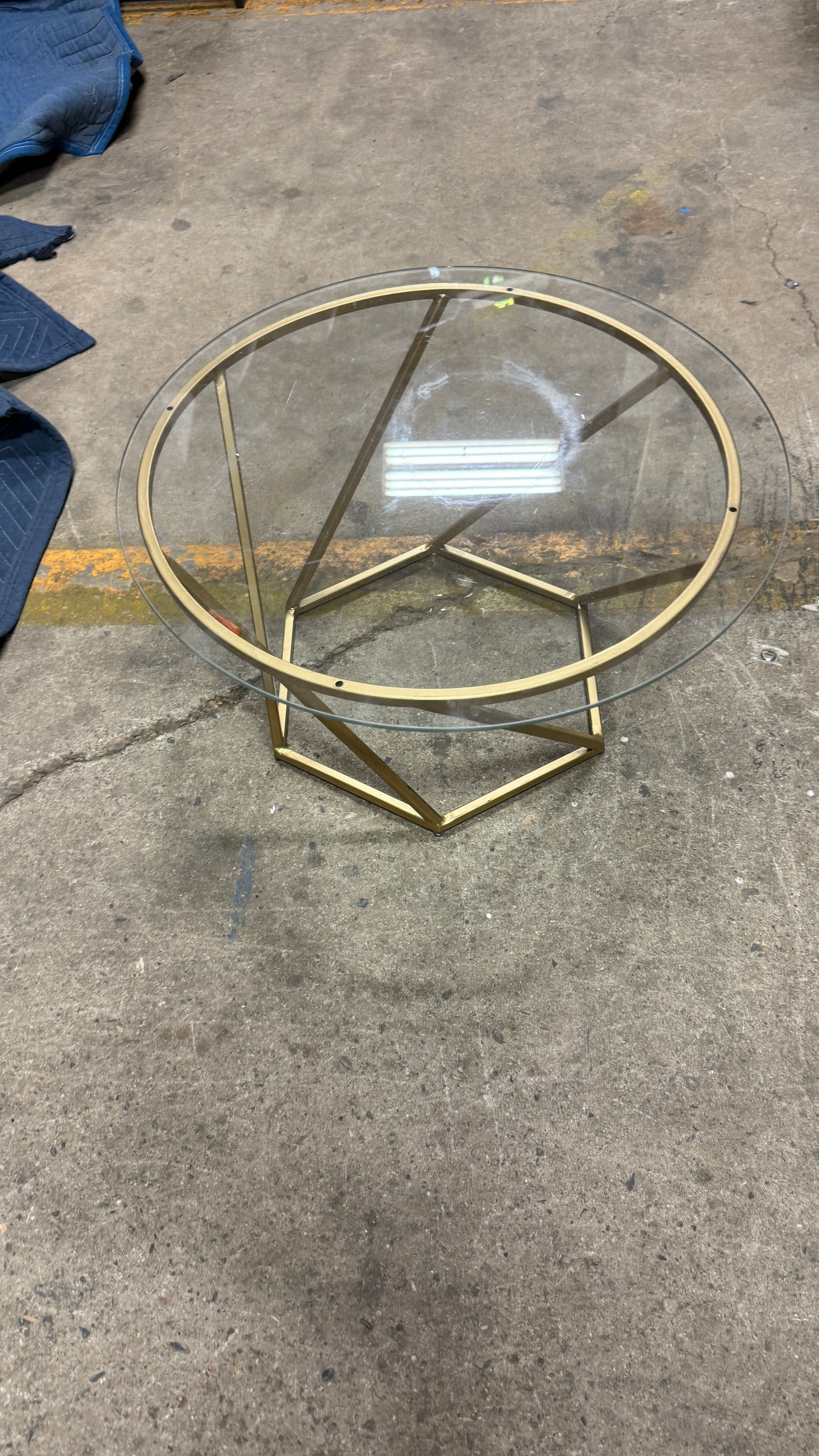 Glass and Gold Small End Table