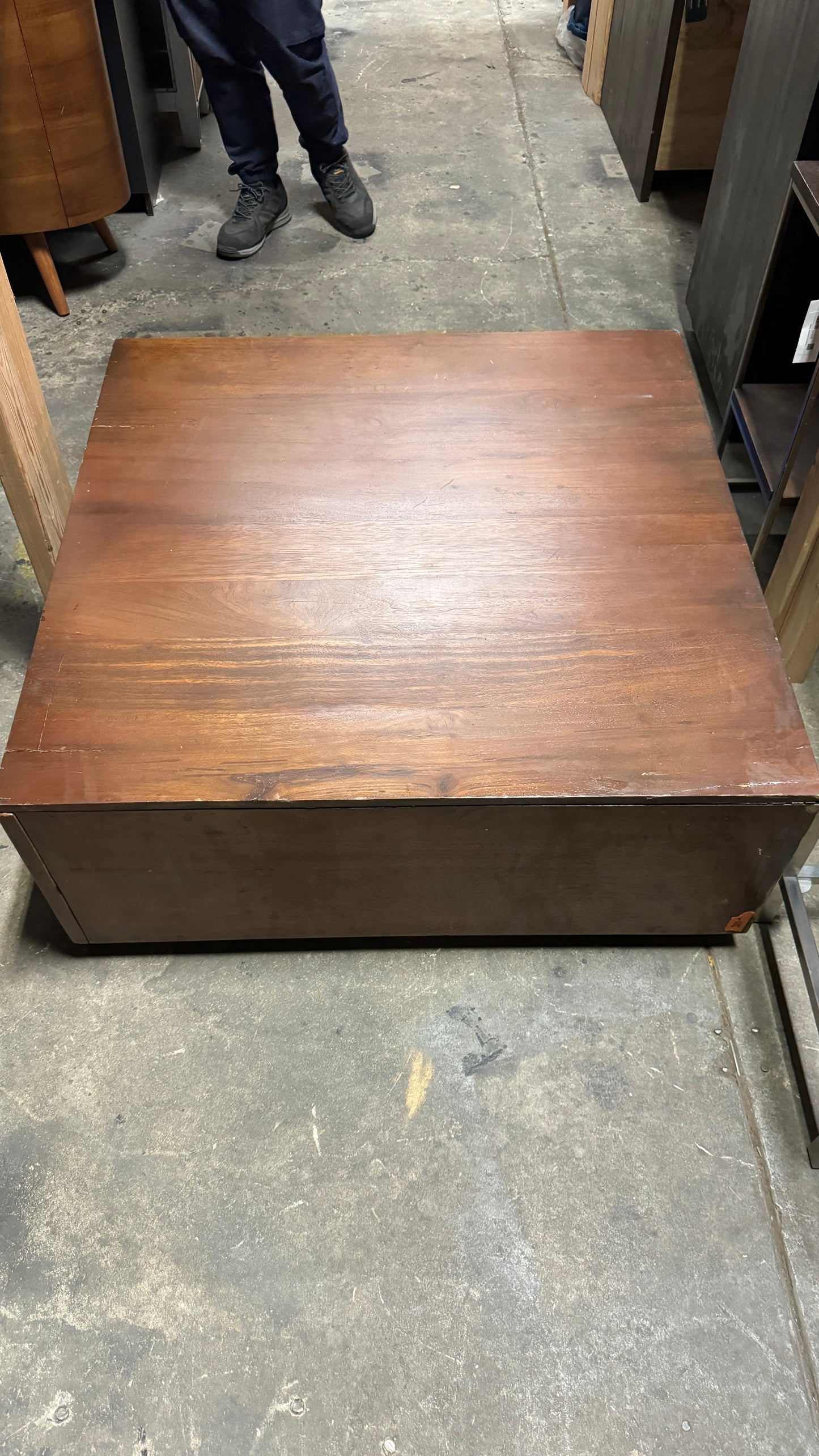 Wood Coffee Table with Drawer