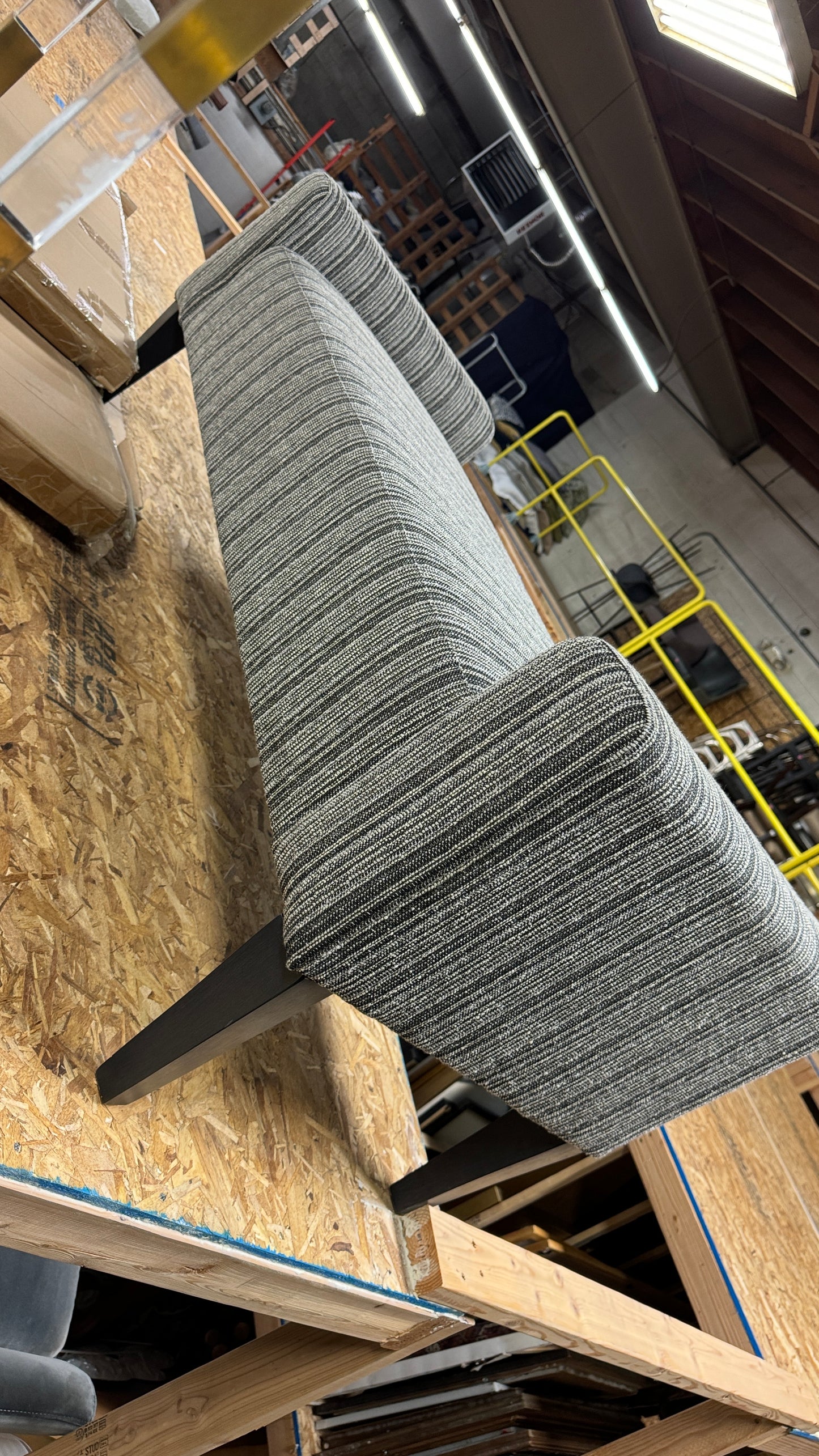 Bernhardt Black White Stripe Bench