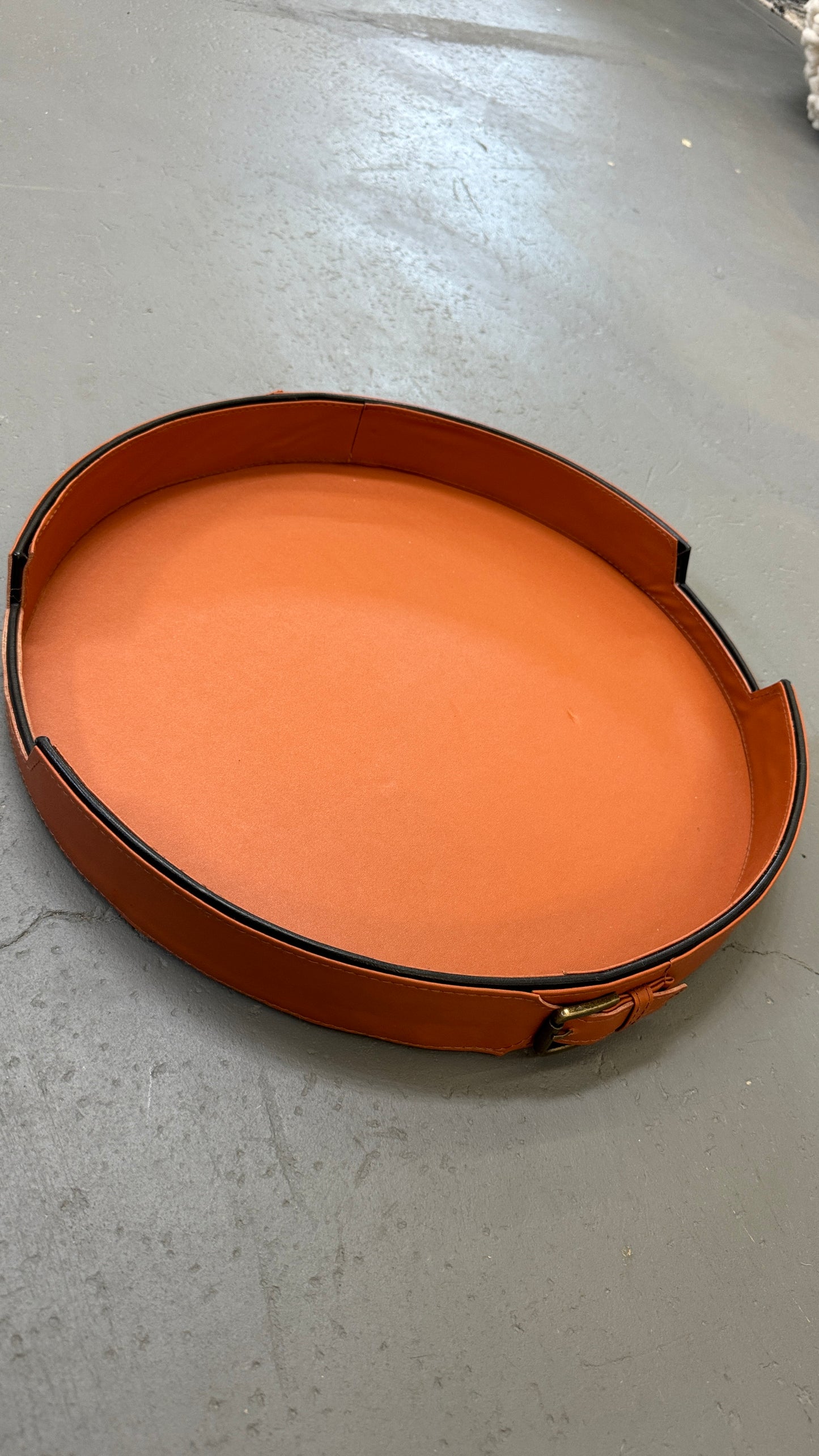 Orange Leather Belt Tray