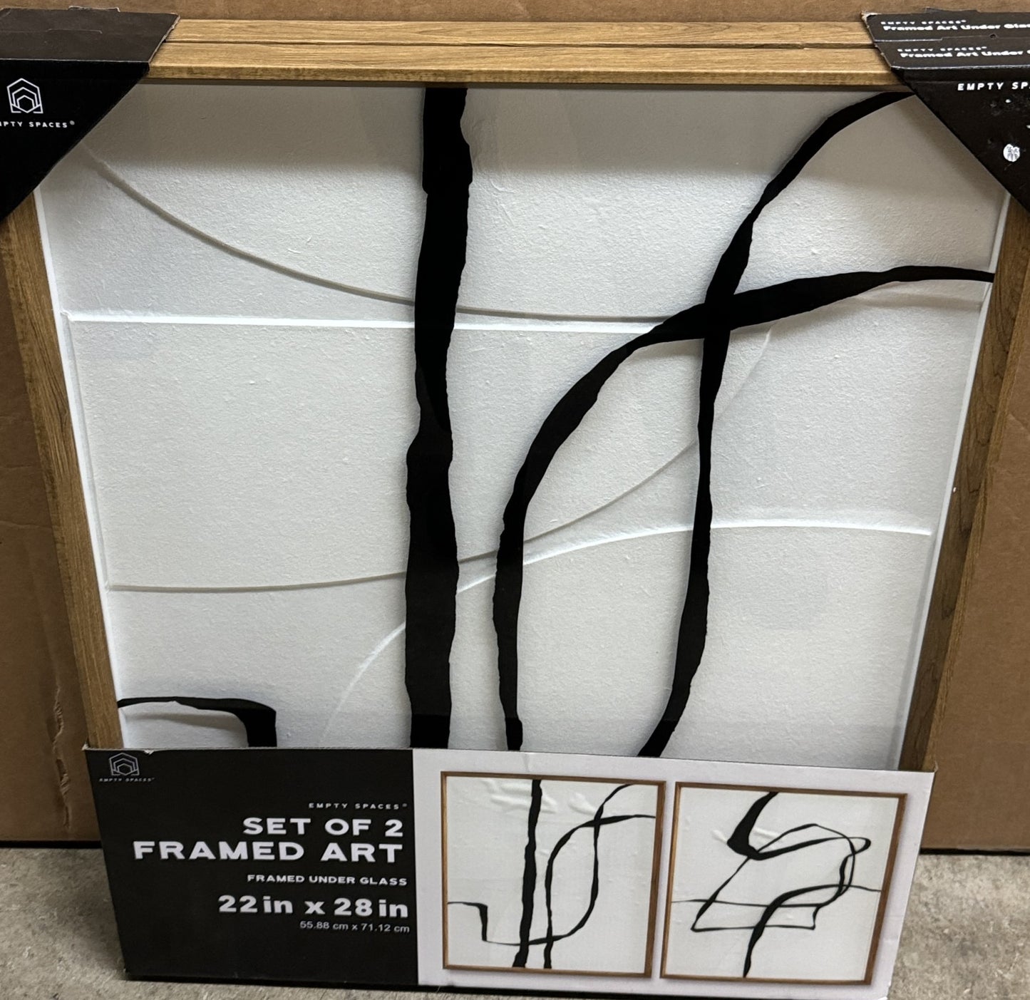 Black Brush Framed Art