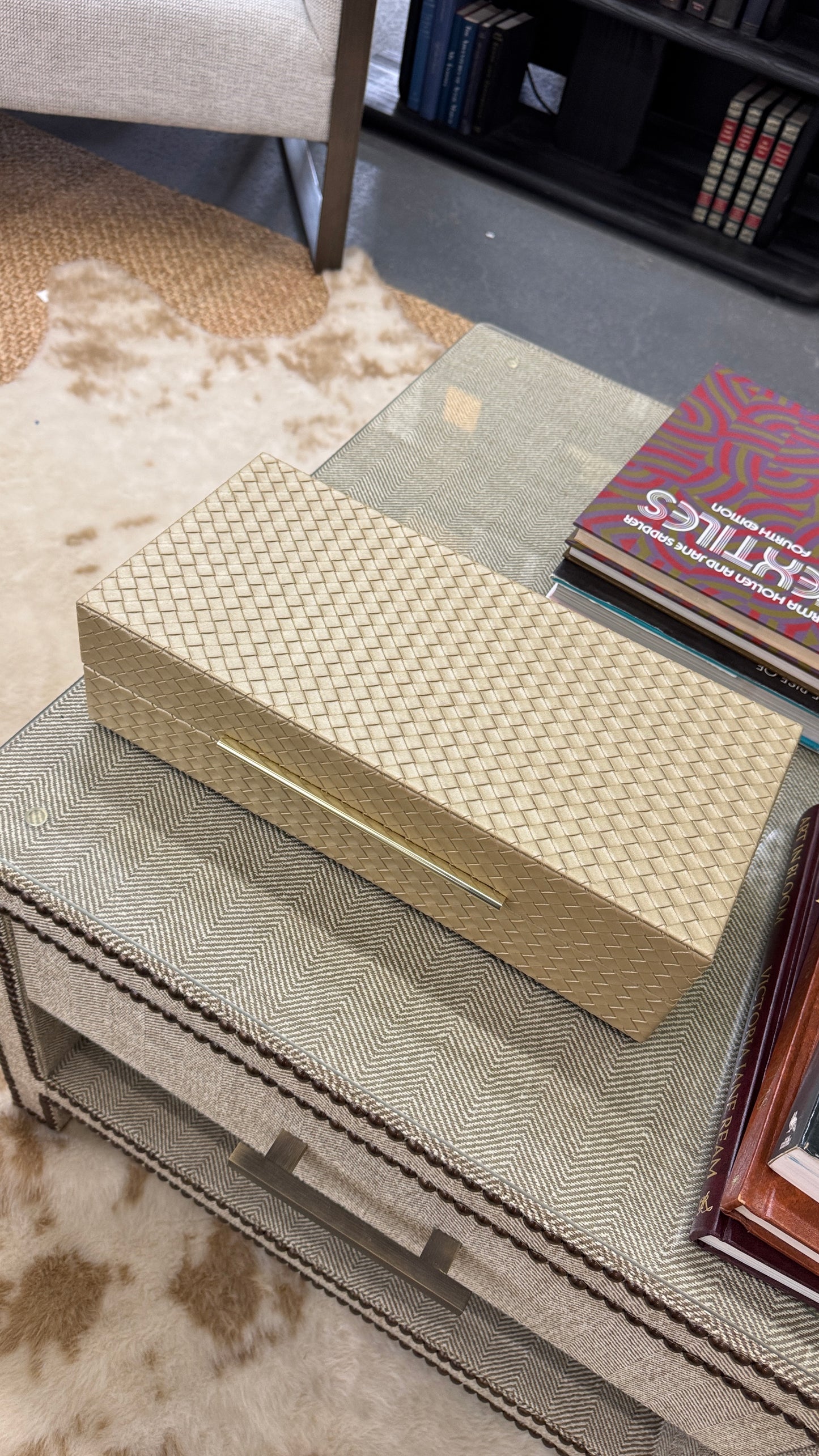 Textured Leather Accessory Box
