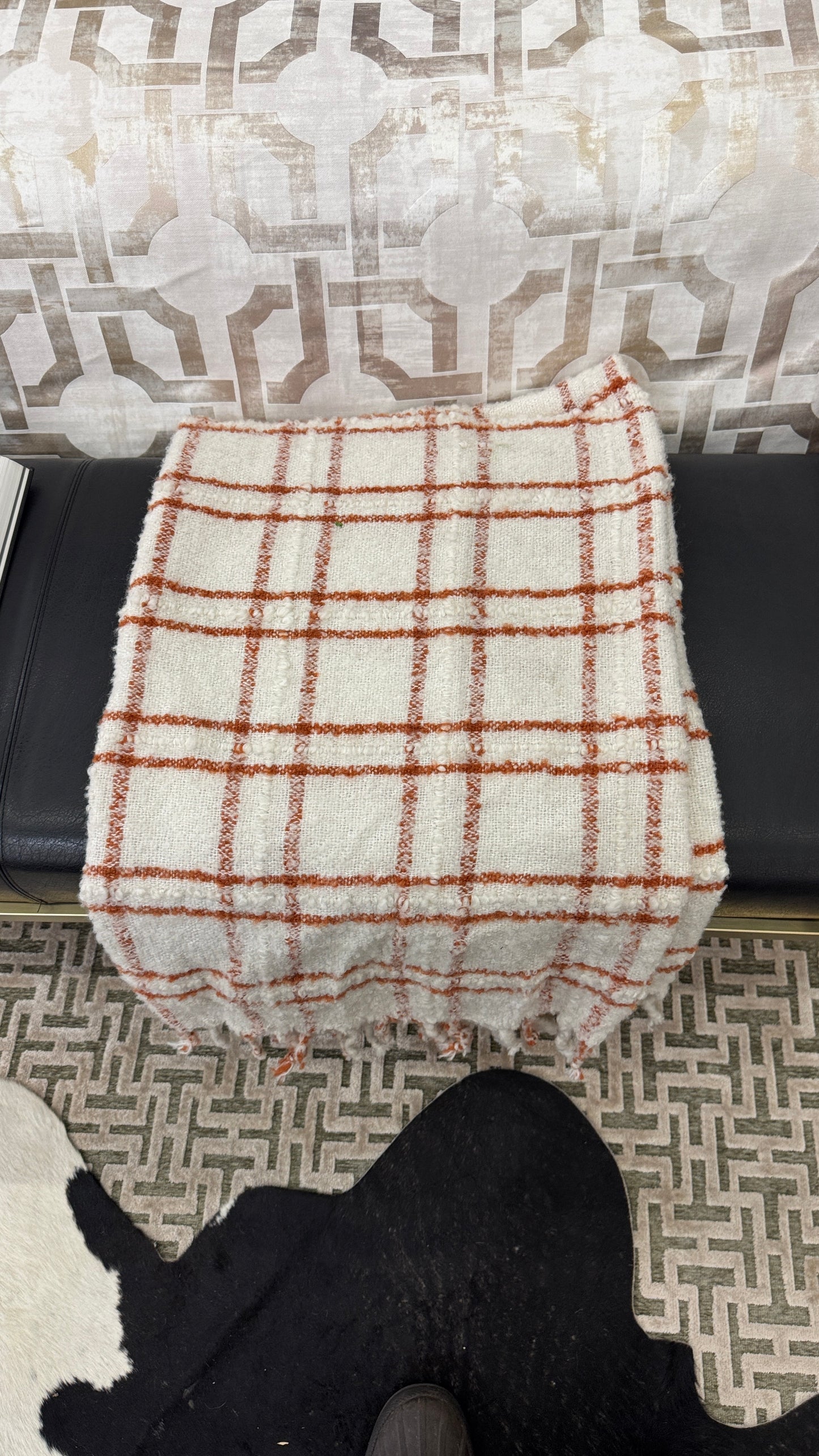 Knitted Orange Blanket