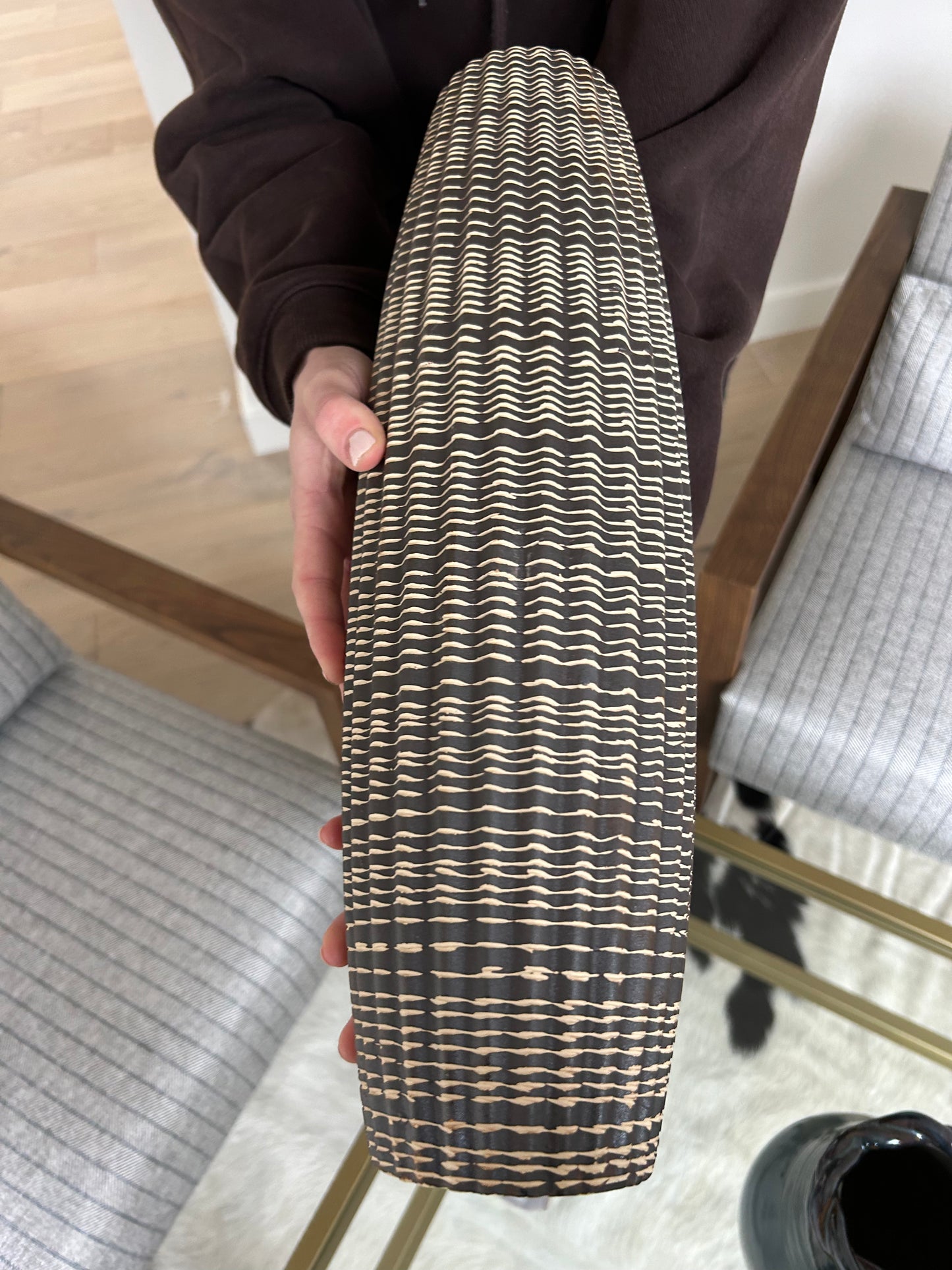 Tribal White/Brown Vase