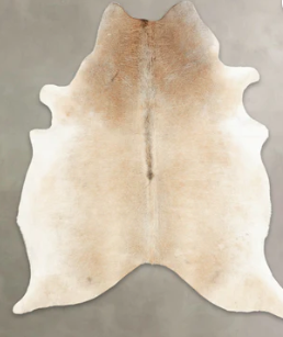 Natural Brazilian Cowhide 6'1 x 8'6 Caramel & Ivory
