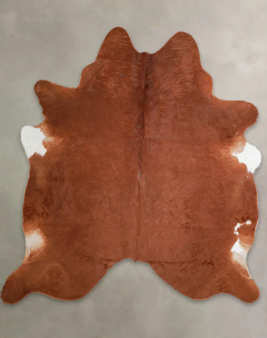 Natural Brazilian Cowhide 7'8 x 8'1 Mocha, Ivory