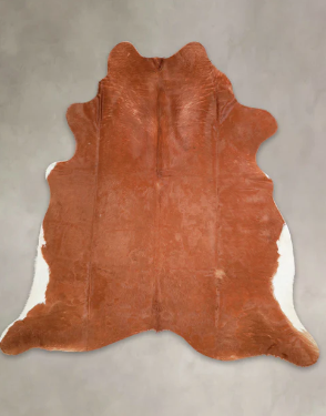 Natural Brazilian Cowhide 7'1 x 8'2 Caramel & Ivory