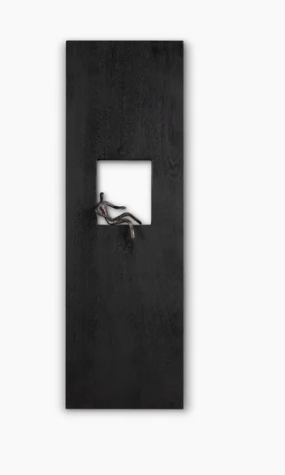 Rectangular Black Metal Wall Art Wood