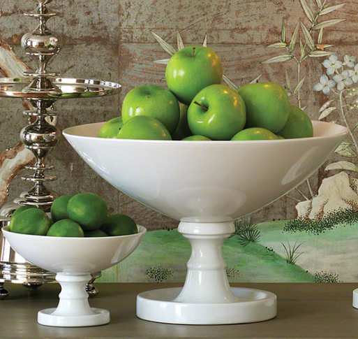 White Grand Pedestal Bowl - Large