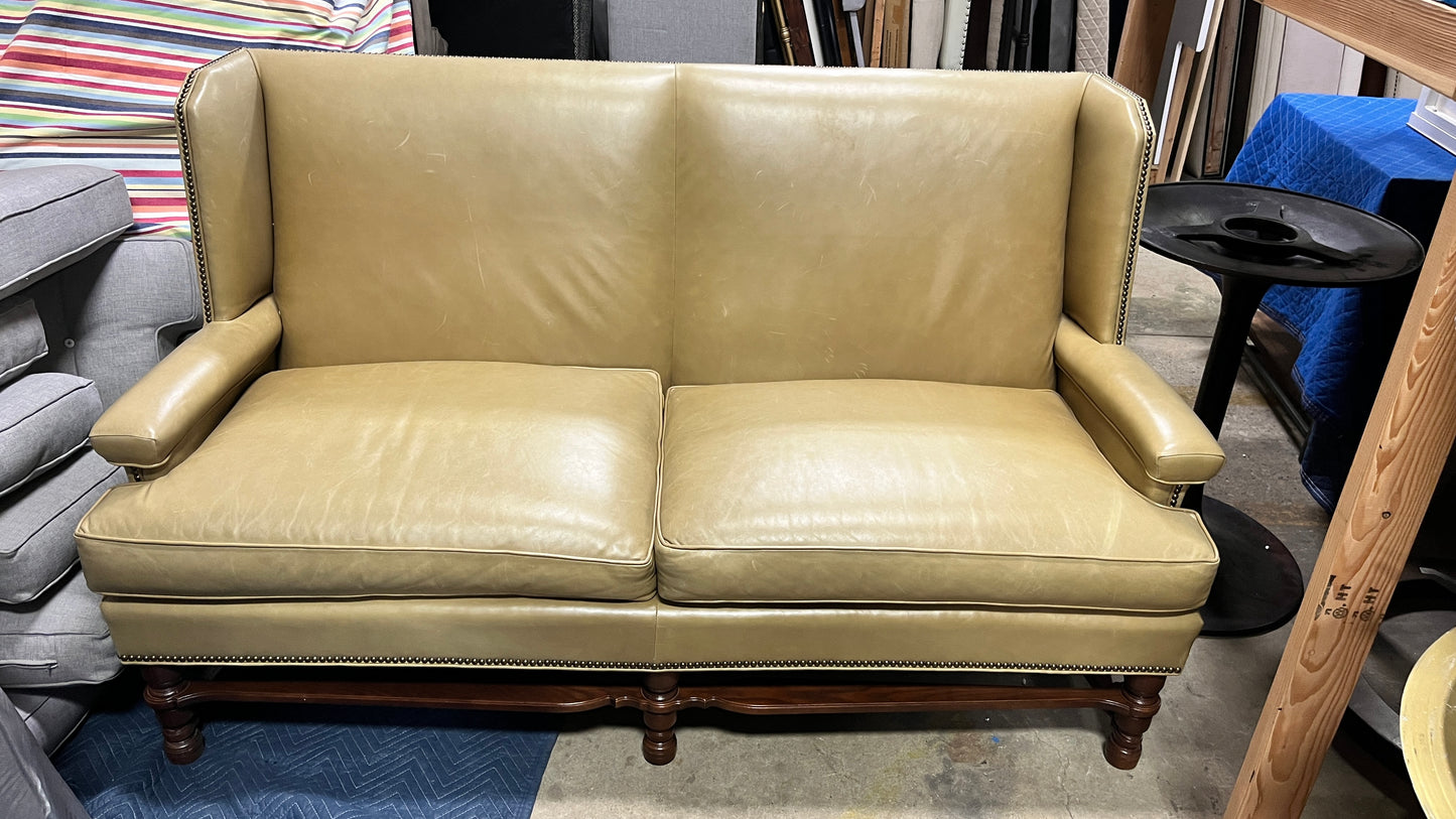 Vintage Hickory Cognac Leather Sofa
