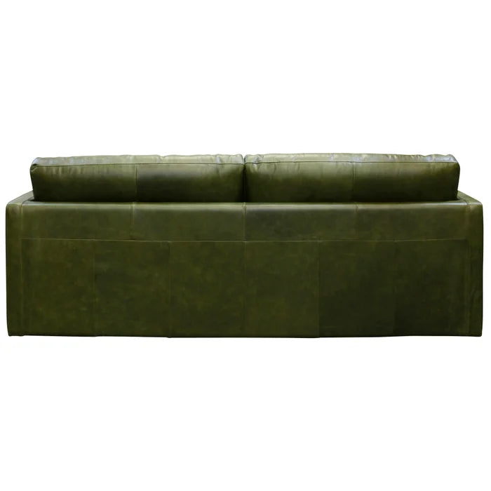Moss Green Genuine Italian Leather Sofa