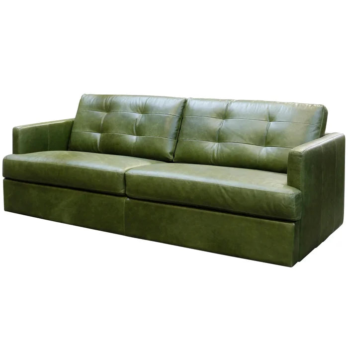 Moss Green Genuine Italian Leather Sofa