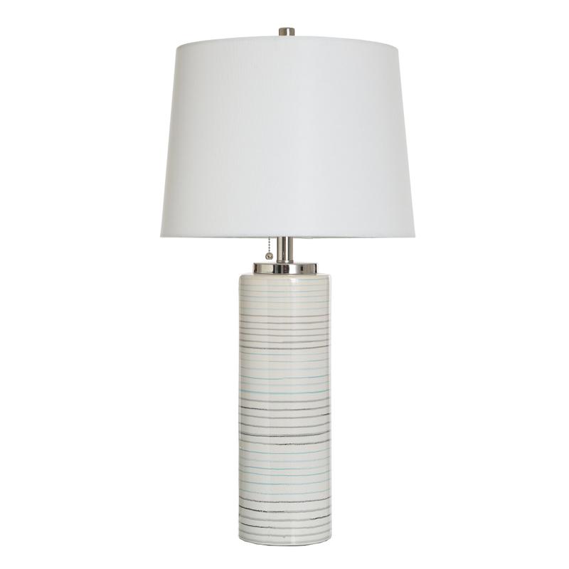 Pastel Turquoise & Warm Grey Transitional Table Lamp