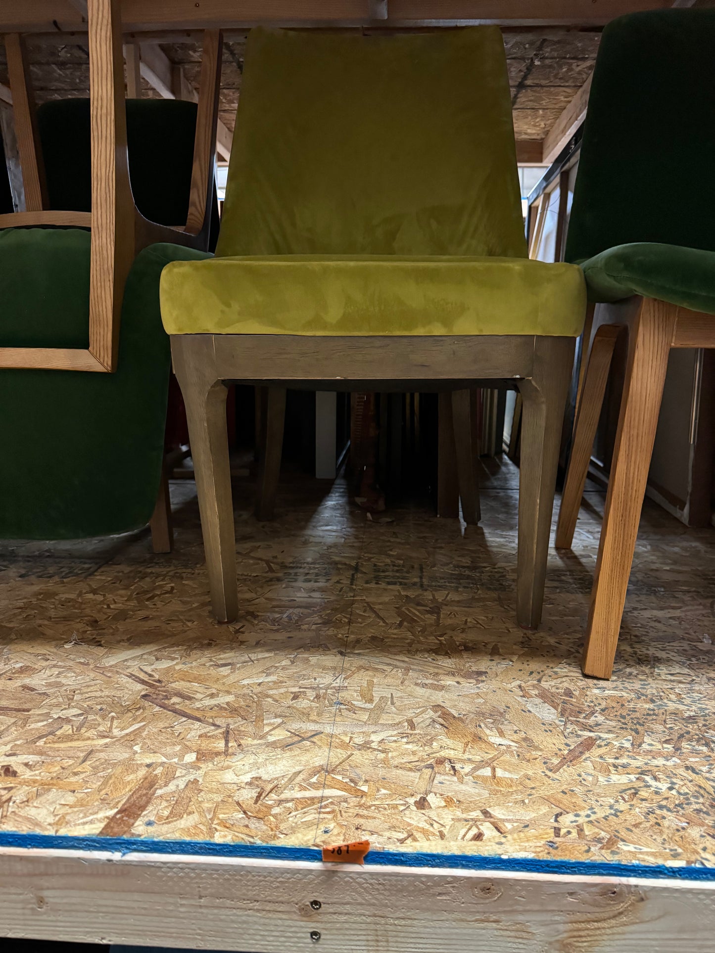 Light Green Velvet Side Chair
