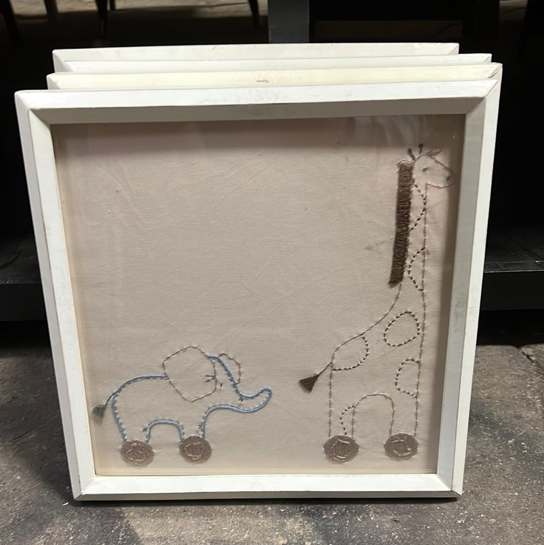 Elephant and giraffe kids art