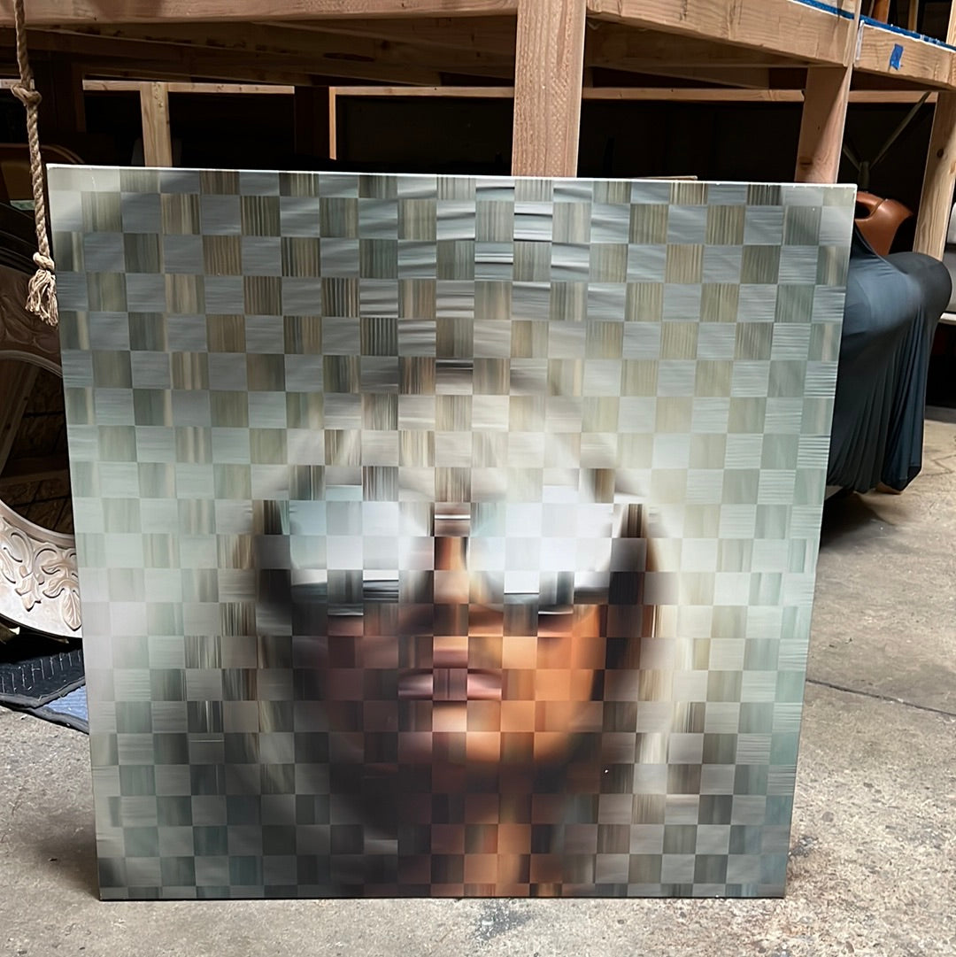Abstract checker board lady