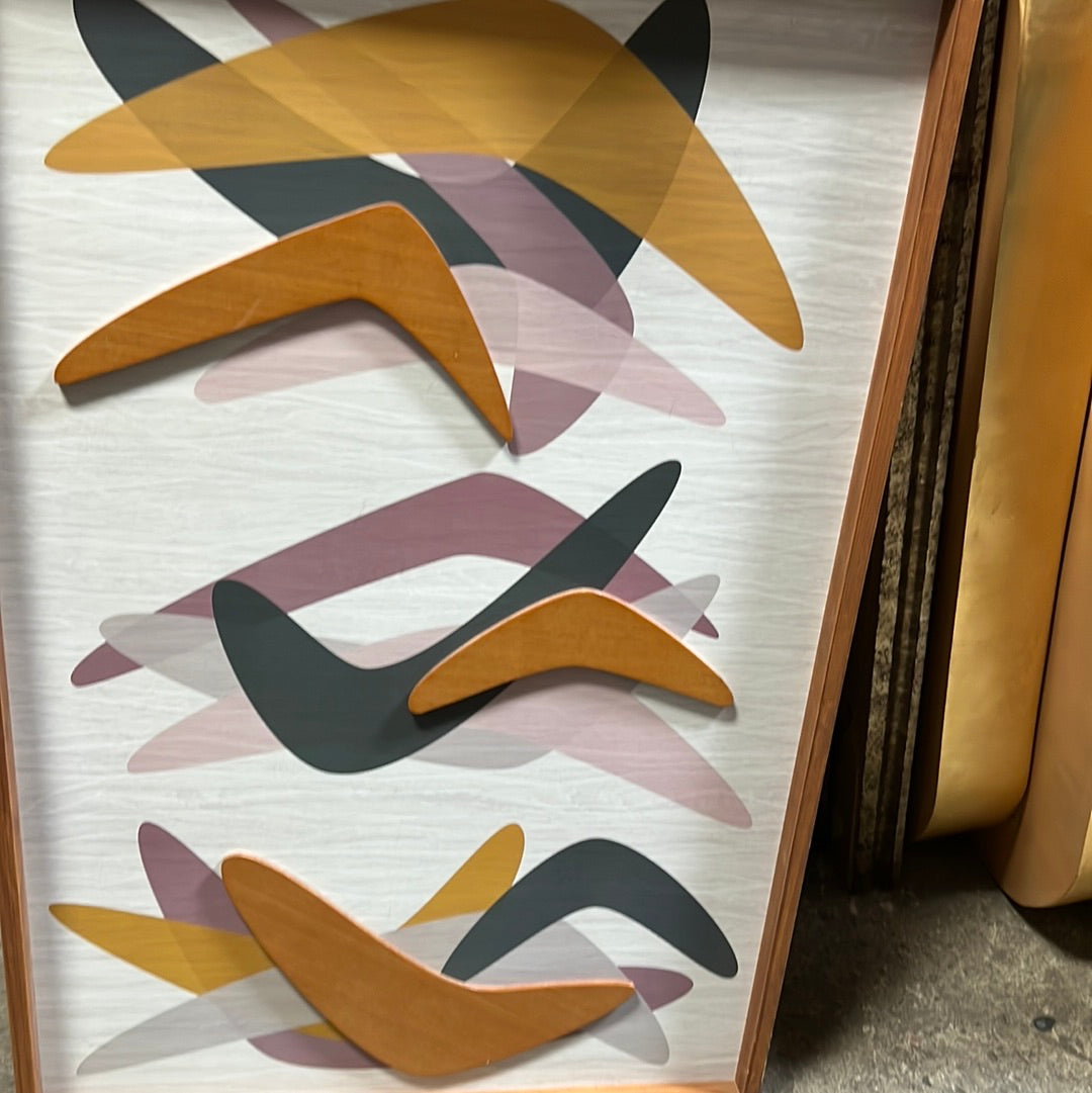Abstract art in brown frame