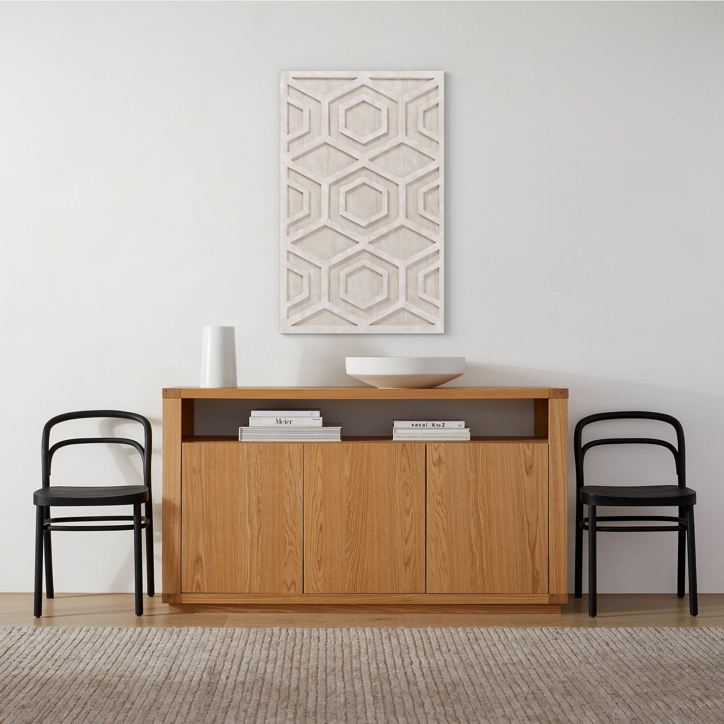 Graphic Wood Hexagon Wall Art
