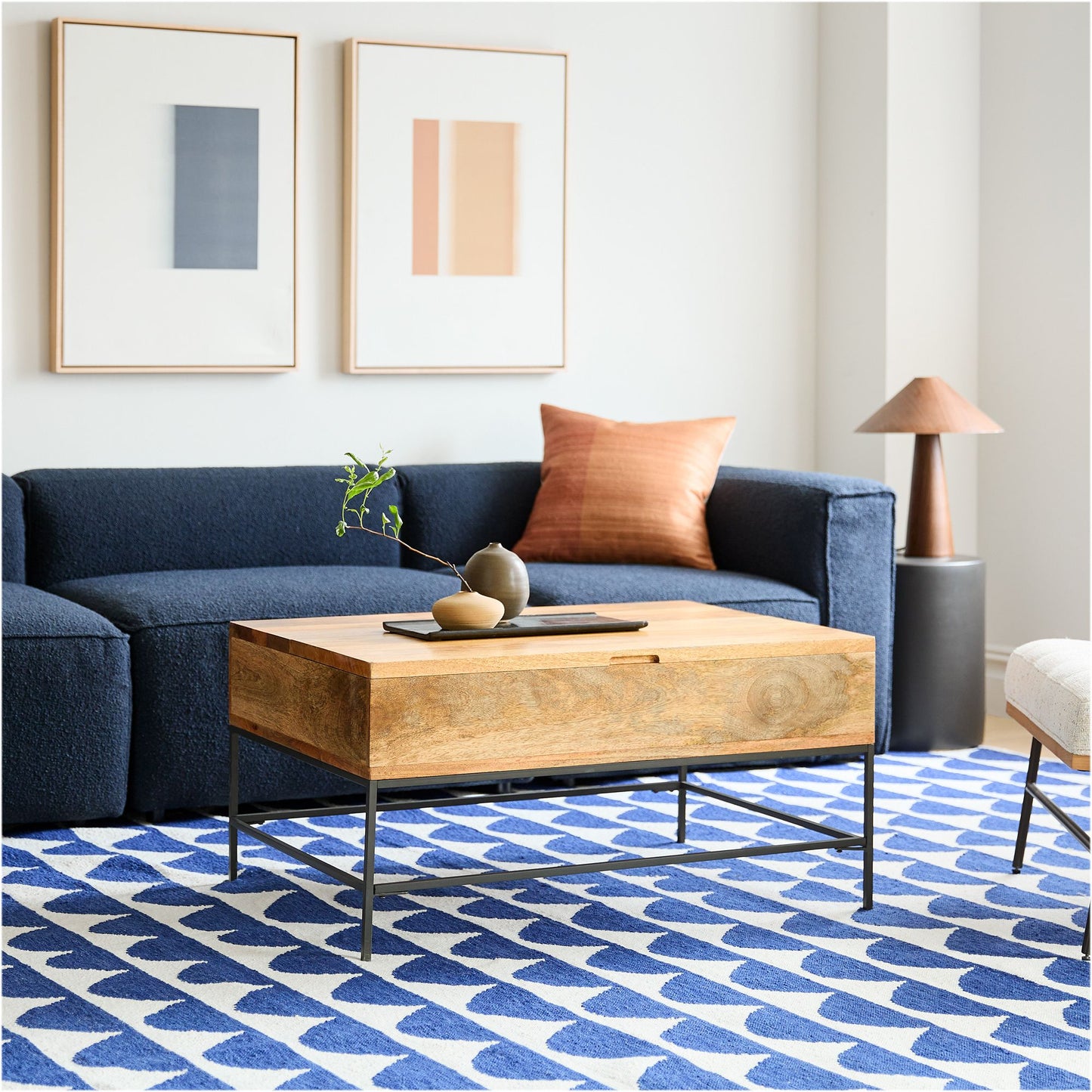 Industrial Storage Rect Coffee Table