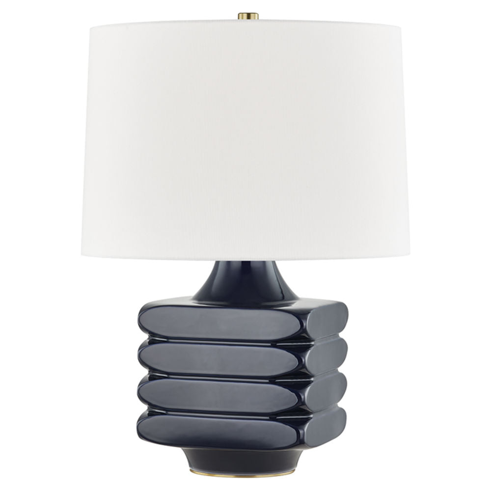 Midnight Blue Square Table Lamp