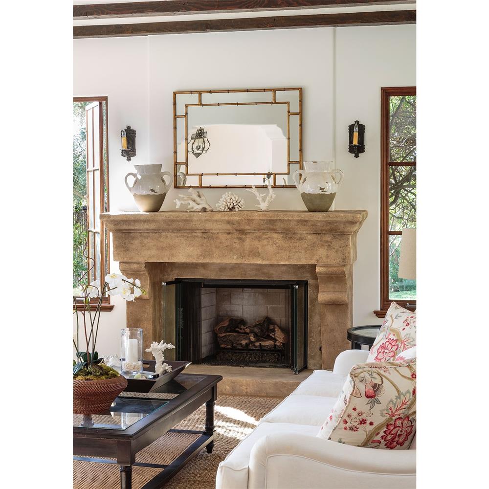 Teagan Regency Handcrafted Gold Iron Frame Rectangular Wall Mirror - Large
