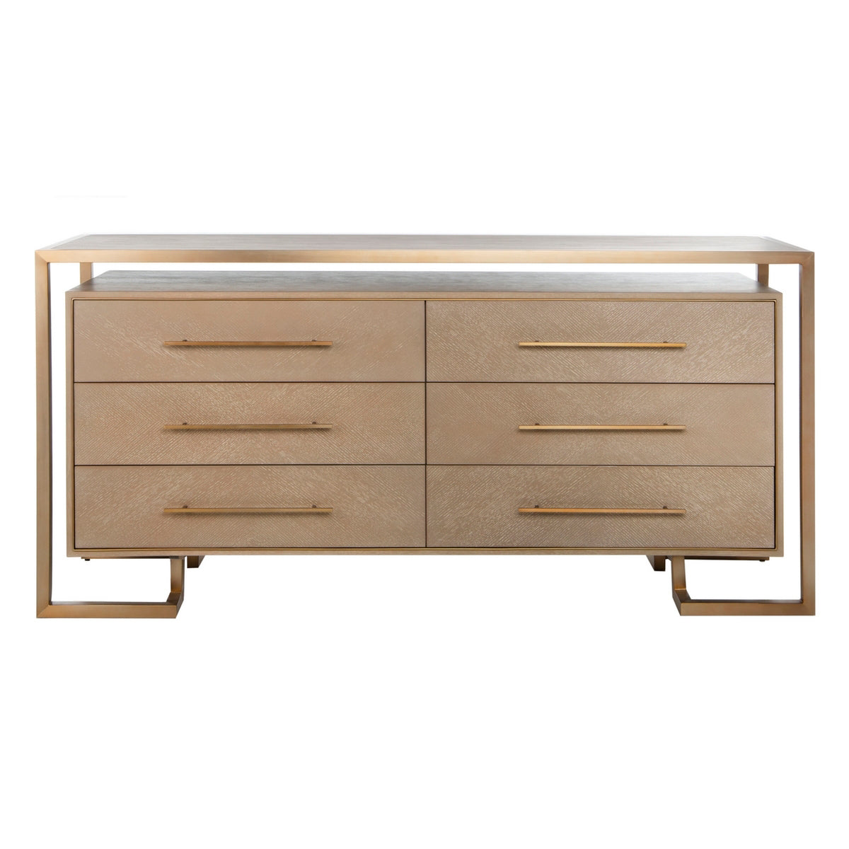 Rowen 6 Drawer Dresser Weathered Oak