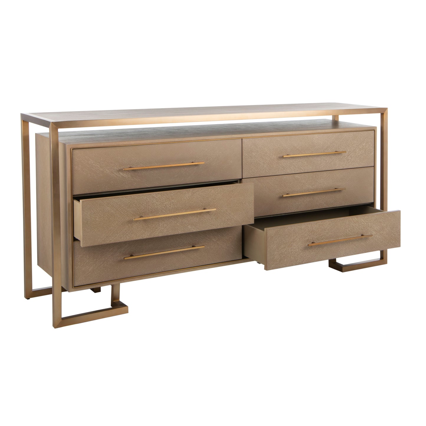 Rowen 6 Drawer Dresser Weathered Oak