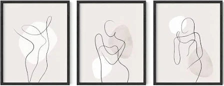 MDF Framed Wall Decor with Abstract Print