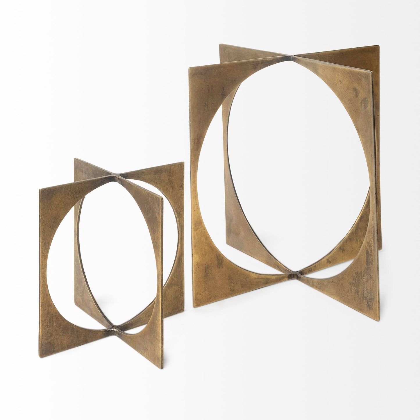 Lima I 6"x6" Gold Geometric Sculpture