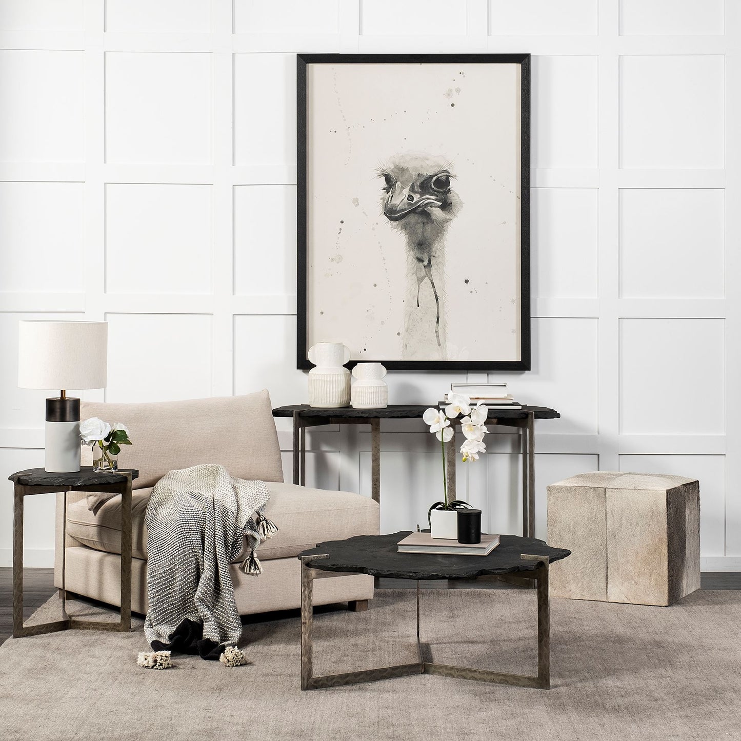 Shale III 50"x20" Live-Edge Slate Console Table