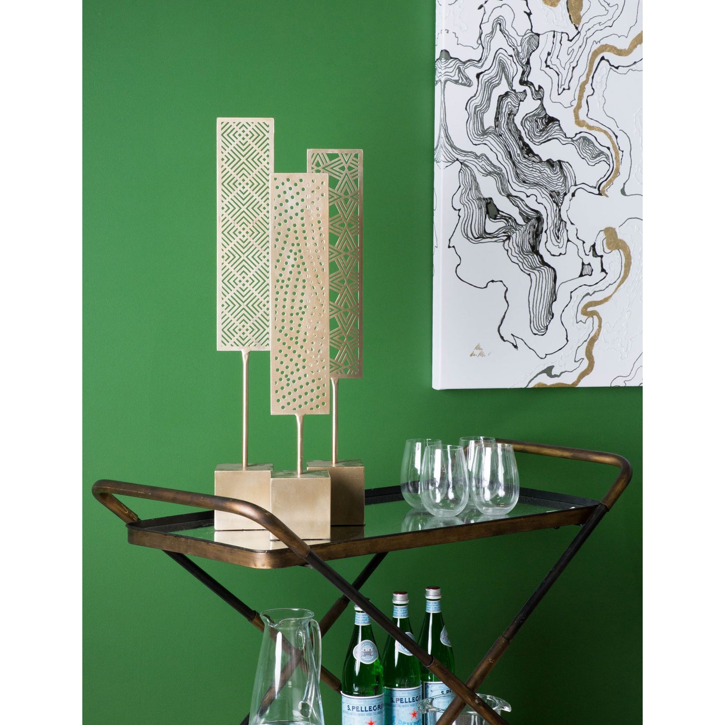 Arondale Gold Cutout Table Accessory (Set of 3)
