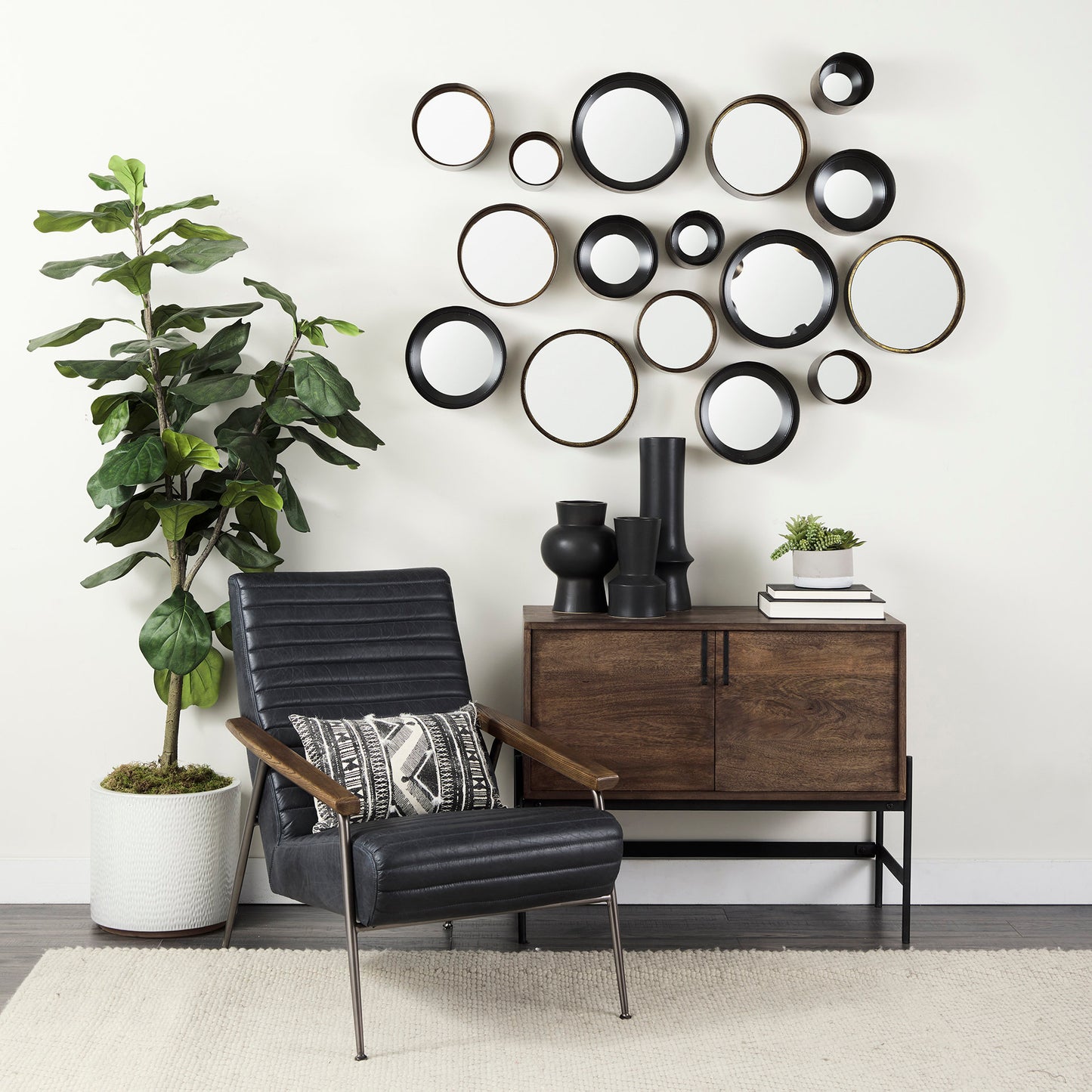 Aromaticum Brown Metal Mirrors (Set of 8)