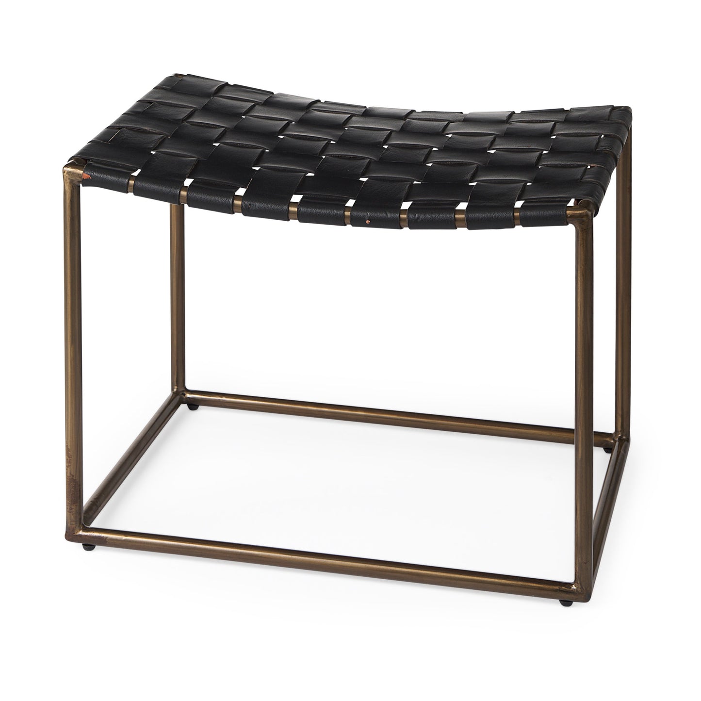 Clarissa Brown Leather Stool