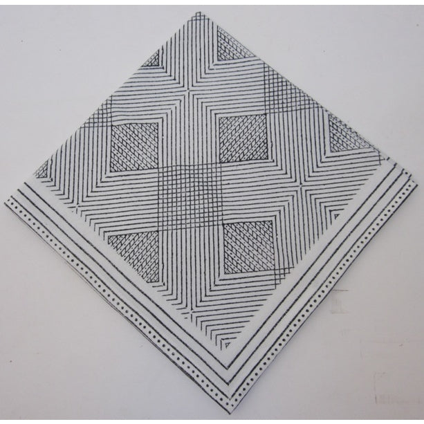 Napkins Aztec Grid Black White