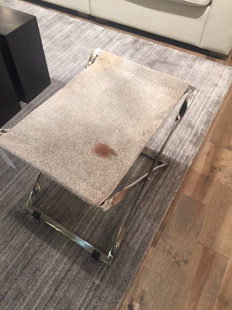 Harper Scissor Ottoman Frosted Hide