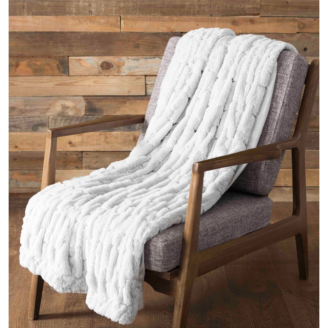 Faux Fur Throw - Ice Silver