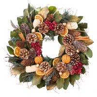 20" Cinnamon Orange & Pinecone Wreath