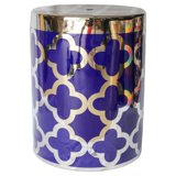 BLUE/SILVER QUATREFOIL GARDEN STOOL