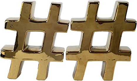 Book Ends Gold Digit Number Sign